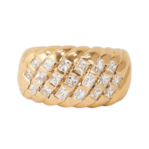 Bague 52 Bague Or Jaune Diamants 58 Facettes LOT 3581