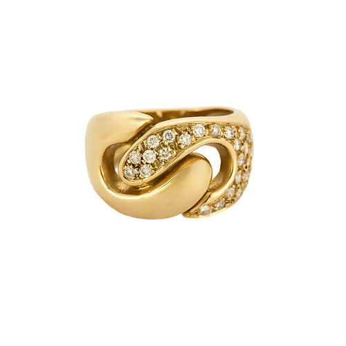 Bague 52.5 Bague en or jaune et diamants 58 Facettes PER0198