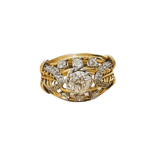 Bague 54 Bague Dôme or rose et diamants 58 Facettes bm24