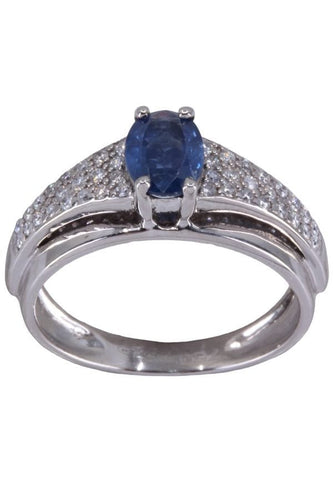 Bague 54 Bague moderne saphir et diamants 58 Facettes 084261