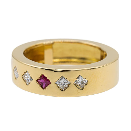 Bague 52 Bague Or jaune Rubis, Diamant 58 Facettes 2734047CN