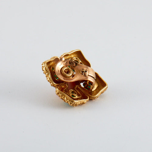 Boucles d'oreilles VAN CLEEF & ARPELS - Parure "Delphe Collection" Corail et chrysoprase 58 Facettes DV0332-5