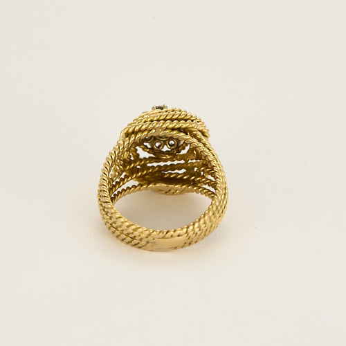 Bague 53 Bague tressée en or jaune et diamants 58 Facettes CHOL1168