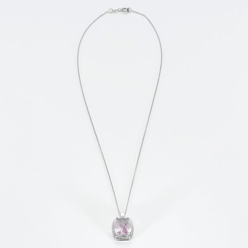 Collier Collier or blanc améthyste et diamants 58 Facettes LP981/16