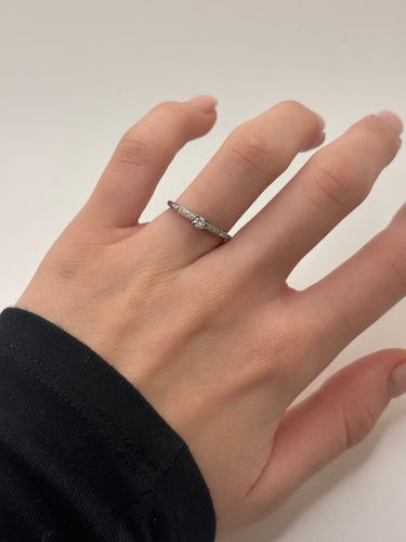 Bague 50 Solitaire Mauboussin or blanc et diamants 0,16 ct 58 Facettes