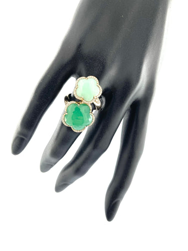 Bague 55 PASQUALE BRUNI - Bague Bon Ton or rose, diamants, chrysophrase. 58 Facettes