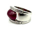 Bague 58 Bague or blanc 18K, diamants et rubis 11ct certifié 58 Facettes