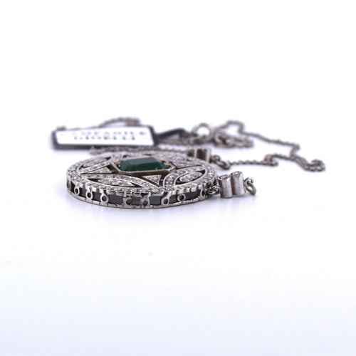 Collier PENDENTIF AVEC COLLIER - OR BLANC 18 KT 58 Facettes