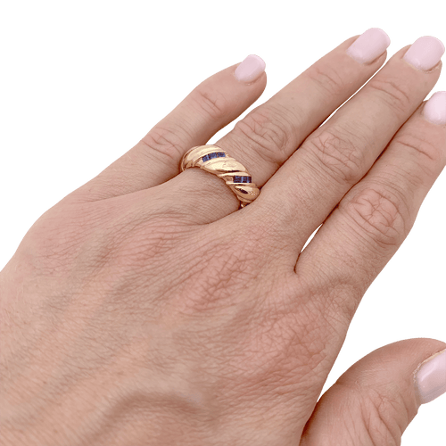 Bague 53 Bague vintage POIRAY, or jaune, saphirs calibrés. 58 Facettes 34649