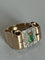 Bague 57.5 Bague Tank Or Jaune Platine Emeraude Diamants 58 Facettes LOT 6375