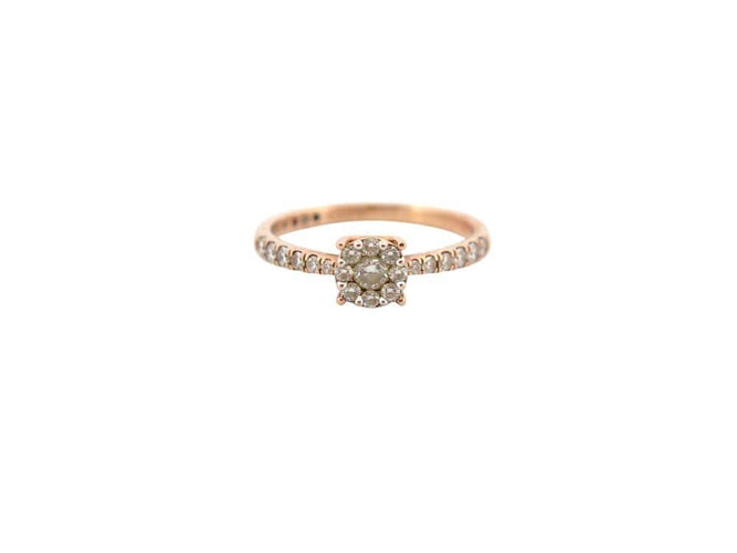 Bague 55 bague juliette juju j0303p 6mm en or rose 18k & diamants 0.45ct 58 Facettes 267117