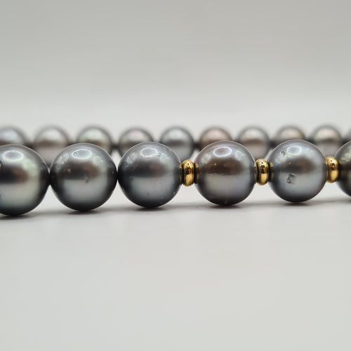 Collier Collier or jaune serti de perles Tahiti 58 Facettes