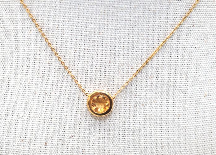 Collier Collier or jaune 750 et citrine 58 Facettes