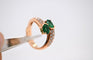 Bague 54 Duo Ring of Emeralds and Diamonds Pink Gold 58 Facettes