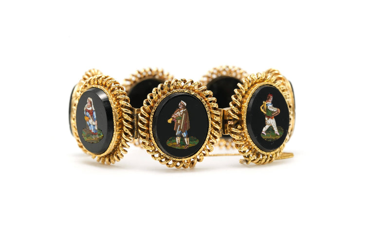 Bracelet Bracelet Napoléon III or jaune serti de micro-mosaïques 58 Facettes 22785