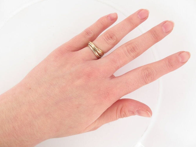 Bague 53 vintage bague CARTIER trinity sept anneaux semainier en 3 ors 18k t53 58 Facettes 267458