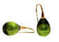 Boucles d'oreilles Boucles D'Oreilles Pendantes Quartz Olive Et Or Jaune 58 Facettes