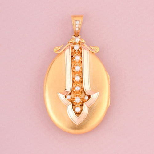 Pendentif Important pendentif porte photo Napoléon III en or bicolore 58 Facettes