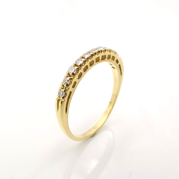 Yellow gold and diamond ring