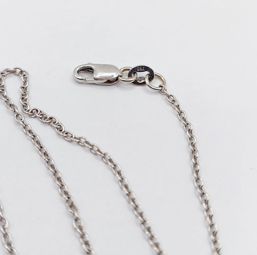 Collier Chaine vintage or blanc 18k mailles forçat 42,5 cm 2,49 gr 58 Facettes A06121