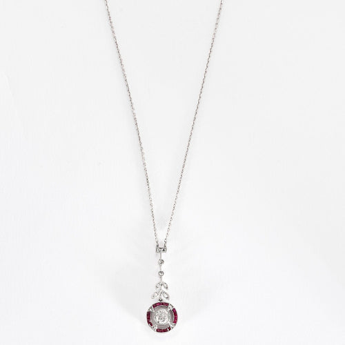 Collier Collier belle époque or blanc diamants 58 Facettes