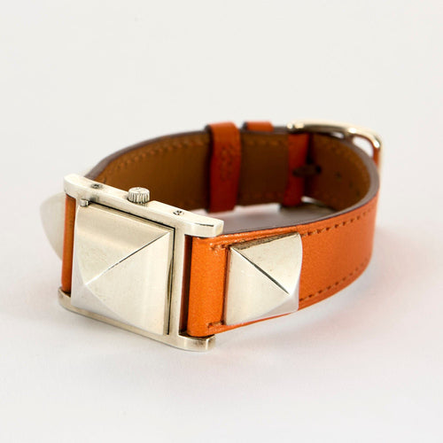 Montre HERMES - Medor Swift - Cuir et acier 58 Facettes