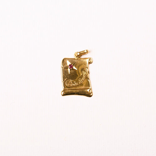 Pendentif Médaille d'amour "Etoile d'amour" parchemin en or jaune 58 Facettes LMB-272