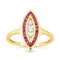 Bague 54 Bague navette en or 18 carats sertie de rubis et diamants 58 Facettes