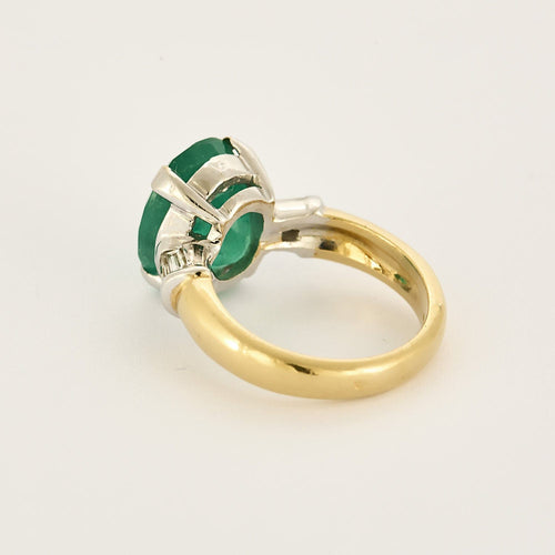 Bague 56 Bague en or jaune et blanc, émeraude et diamants 58 Facettes LJ24-1