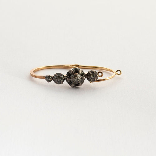 Boucles d'oreilles Boucles d'oreilles dites "Poissardes" en or rose, argent et diamants 58 Facettes FON1834