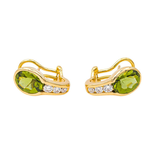 Boucles d'oreilles Boucles d'oreilles Dormeuses Or jaune Péridot, Diamant 58 Facettes 3951648CN