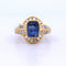 Vintage safir- og diamantring