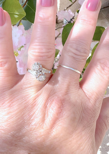 Bague 58.5 Bague de fiançailles vintage Toi et Moi - Diamants - Or 58 Facettes AA 1644