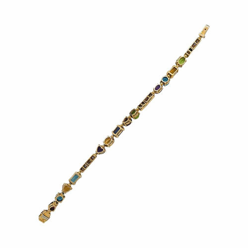 Bracelet BULGARI - Bracelet Allegra en or jaune, pierres de couleur et diamants 58 Facettes