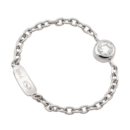 Bague 54 Bague Chaînette Or blanc Diamant 58 Facettes 578663RV