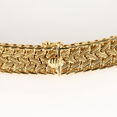 Colier neglijat din aur galben împletit 