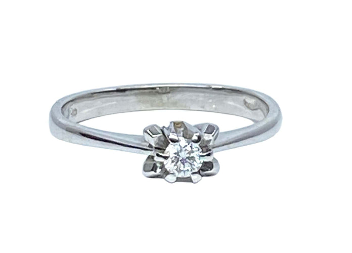 Bague 50 Bague solitaire en or blanc et diamants 58 Facettes AB513