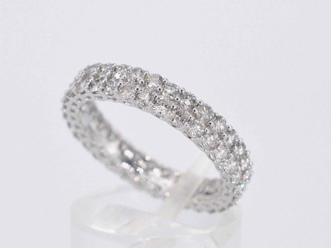 Bague 54 Bague d'éternité en or blanc sertie de diamants 58 Facettes 2208