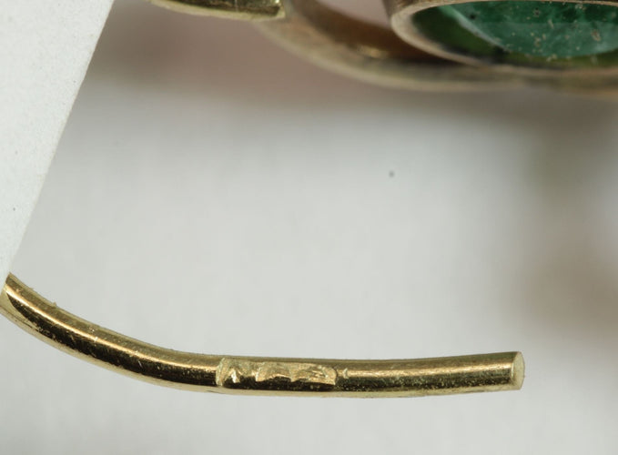 Boucles d'oreilles Antique emeralds diamonds gold Catalan earrings 58 Facettes 7488