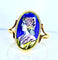Bague 52 Bague en or jaune émail profil de femme, Limoges 58 Facettes AB646