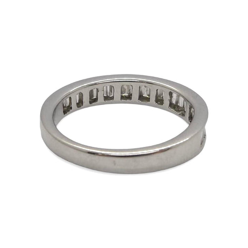 Bague 51 Demi-alliance or blanc et diamants 1,5 ct 58 Facettes