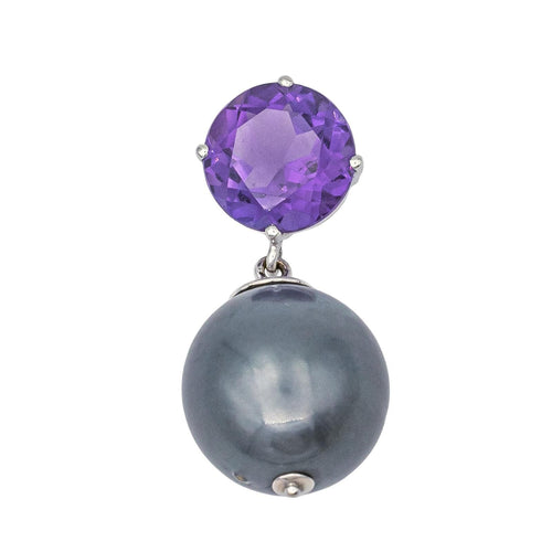 Pendentif Pendentif Or blanc Perle, Améthyste 58 Facettes 578317CD