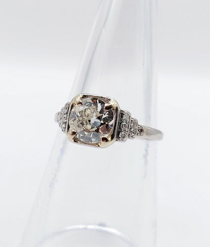 Bague 52 Bague solitaire art déco platine et diamant 58 Facettes A05698