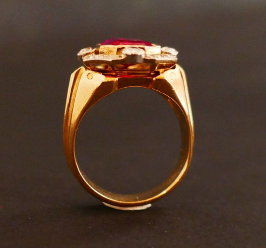 Bague 53.5 Bague chevalière Tank Diamants, Or 58 Facettes