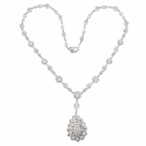 Collier Collier en or blanc & diamants 58 Facettes