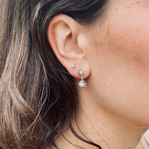 Kaksisävyiset kultaiset timanttikorvakorut Nukkujat korvakorut 