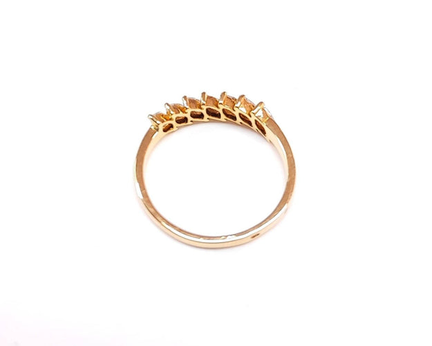 Bague 54 Demi alliance diamants navettes 58 Facettes All.Demi-Nav.