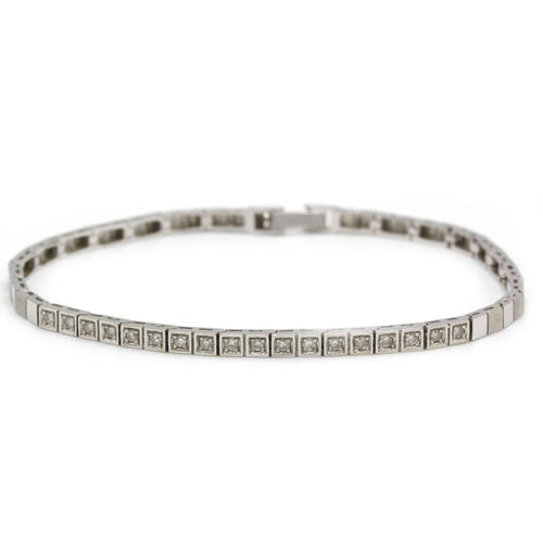 Bracelet Bracelet Semi-rigide - Or blanc et Diamants 58 Facettes 250310R