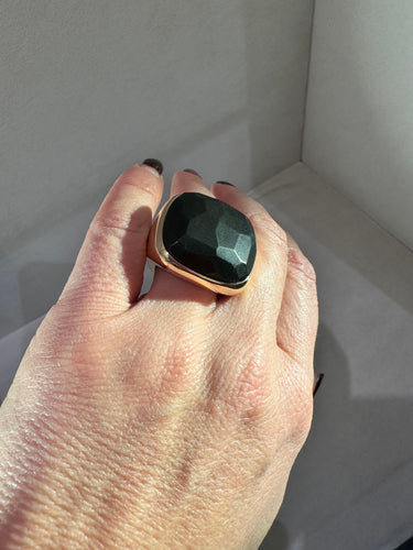 Bague 54 POMELLATO - BAGUE "VICTORIA" JAIS NOIR OR JAUNE 58 Facettes RÉF 1-0002311/4