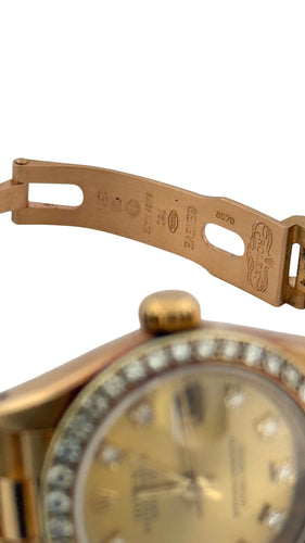 Montre Rolex Oyster perpetual Lady en or et diamants 58 Facettes